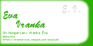 eva vranka business card